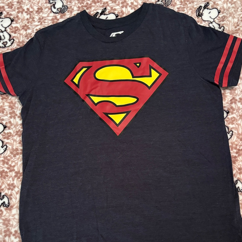 Superman Logo Graphic Tee - Navy with Red & Yellow